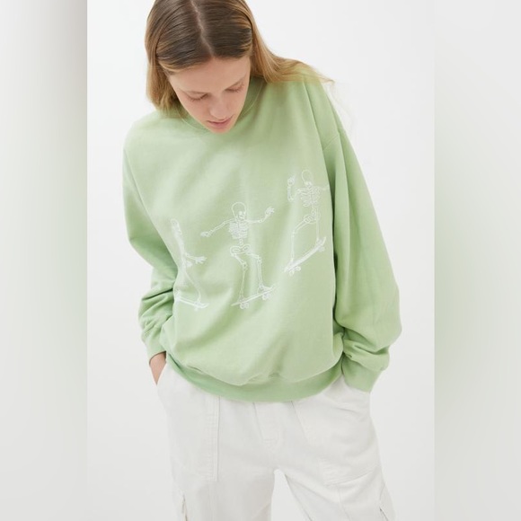 Project Social T Urban Outfitters Skateboard Skeletons Sweatshirt Halloween S/M - Picture 1 of 8